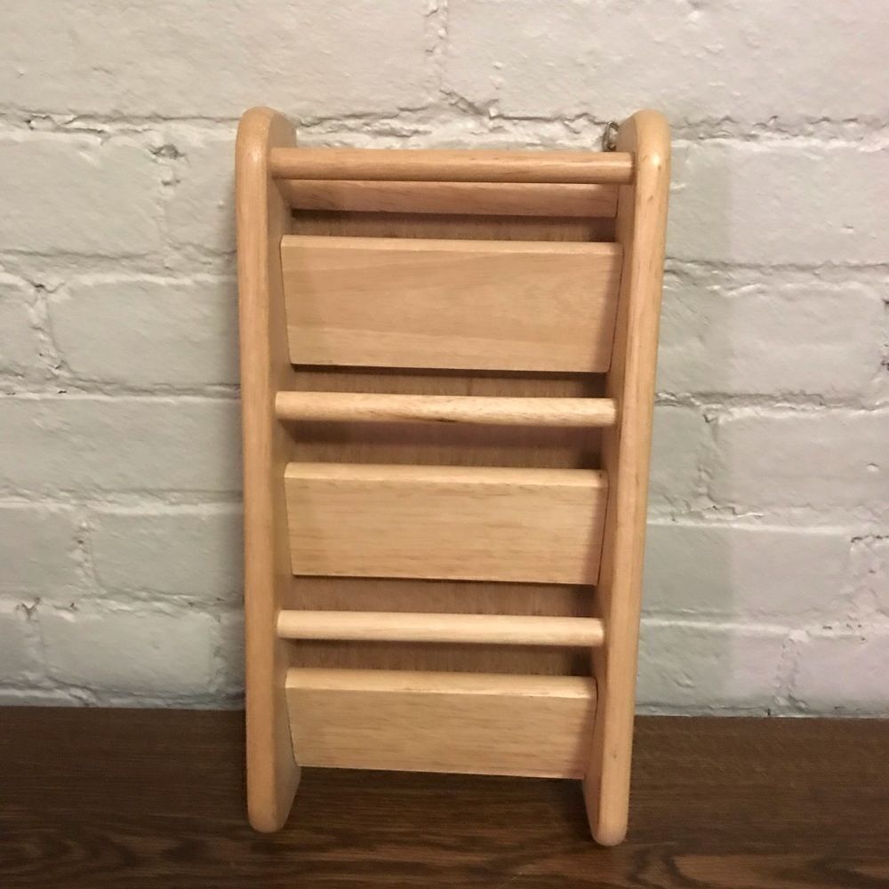 Three-slot Light Oak Mail Holder
